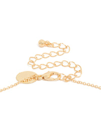 Elegantly designed gold plated rose October flower necklace with floral featuring cubic zirconia in dainty style clasp detail view - link has visual effect only