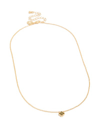 Featuring a gold plated peridot August flower necklace with floral pendant in dainty design front view - link has visual effect only