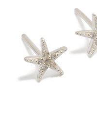 Sterling Silver Cubic Zirconia Starfish Earrings - link has visual effect only