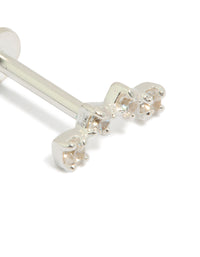 Sterling Silver Cubic Zirconia Crawler Single Flat Back Stud - link has visual effect only