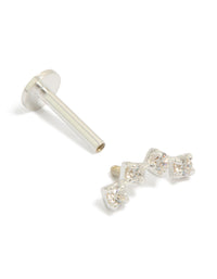 Sterling Silver Cubic Zirconia Crawler Single Flat Back Stud - link has visual effect only