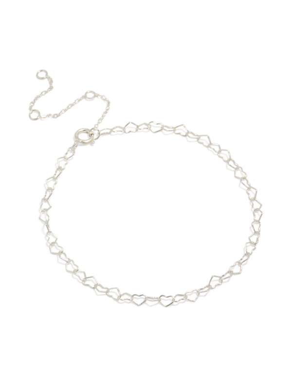 Sterling Silver Heart Link Bracelet