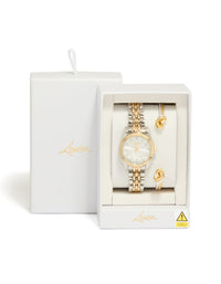 Mixed Metal Knotted Wrist Cuff & Watch Set - link has visual effect only