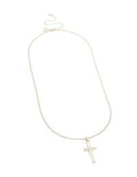 Waterproof Mens Stainless Steel Classic Plain Cross Necklace - link has visual effect only