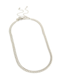 Mens Waterproof Stainless Steel Box & Cuban Chain Necklace 2 Pack - link has visual effect only