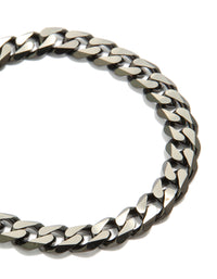 Mens Waterproof Stainless Steel Black Link Chain Bracelet - link has visual effect only