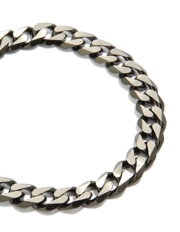 Mens Waterproof Stainless Steel Black Link Chain Bracelet