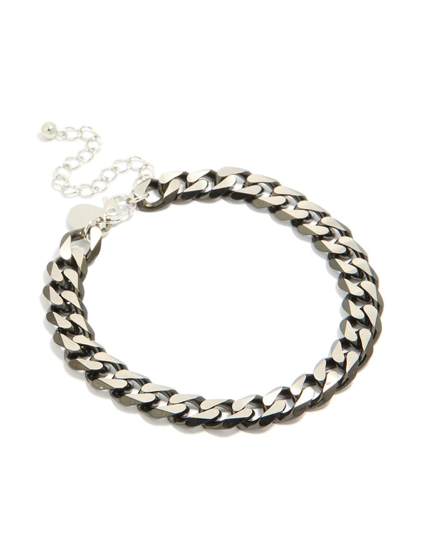 Mens Waterproof Stainless Steel Black Link Chain Bracelet
