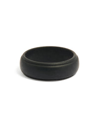 Waterproof Mens Black Silicone Band Ring - link has visual effect only