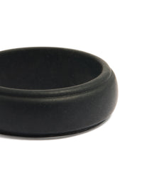 Waterproof Mens Black Silicone Band Ring - link has visual effect only