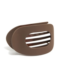 Chocolate Brown Matte Flat Oval Claw Clip - link has visual effect only