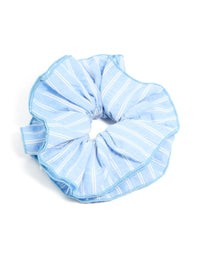 Pale Blue Fabric Ruffle Scrunchie - link has visual effect only