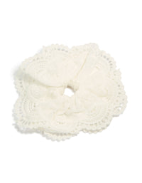 White Fabric Broderie Edge Statement Scrunchie - link has visual effect only