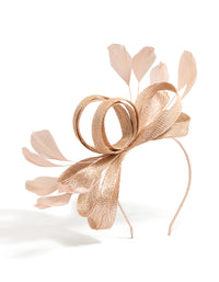 Blush Pink Metallic Feather Fascinator - link has visual effect only