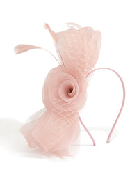 Pink Fabric Bow Angled Fascinator - link has visual effect only