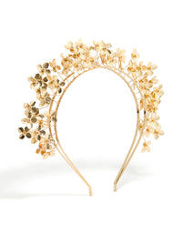 Gold Wire Flowers Layered Headband - link has visual effect only