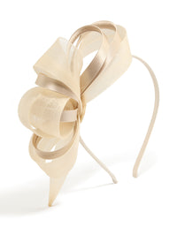 Champagne Mesh & Ribbon Fabric Loop Fascinator - link has visual effect only