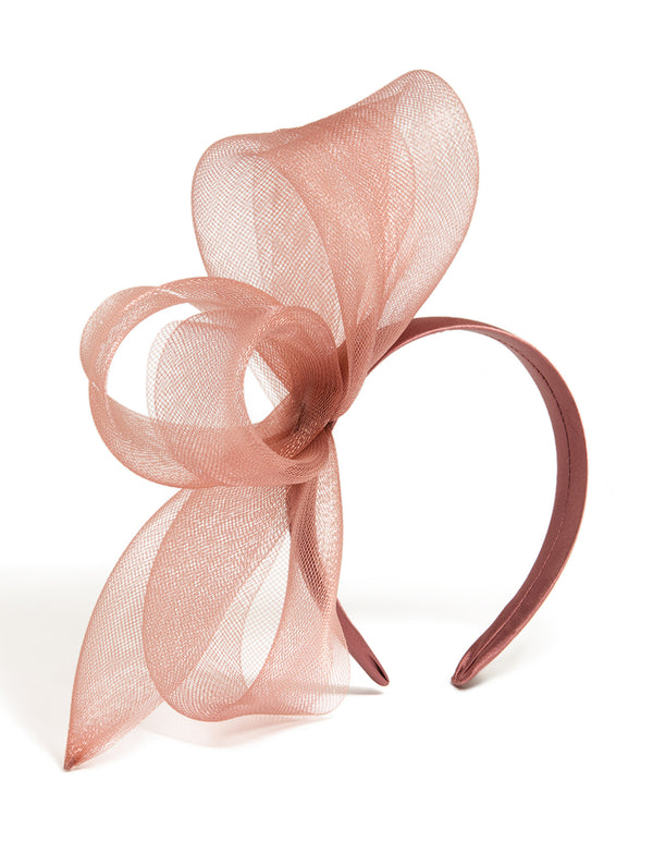 Pink Large Mesh Loop Fascinator