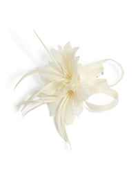 Cream Loop Feather Fascinator Clip - link has visual effect only