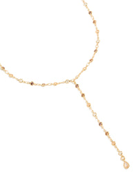 Gold Plated Multicoloured Cubic Zirconia Circle Detailed Charms Y-Necklace - link has visual effect only
