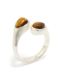 Waterproof Stainless Steel Double Tigers Eye  Ring - link has visual effect only