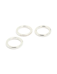 Waterproof Stainless Steel Band Stacking Rings 3-Pack - link has visual effect only