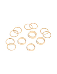 Gold Thick & Simple Rings 8-Pack - link has visual effect only