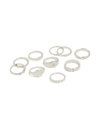 Crafted with celestial star features in silver with statement styling front view - link has visual effect only