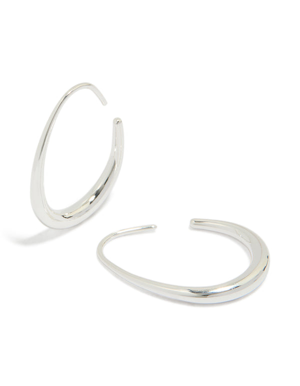 Waterproof Gold Plated Stainless Steel Egg Hoop Earrings 30 MM