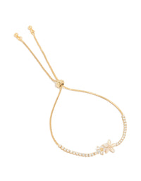Gold Plated Cubic Zirconia Flower Toggle Bracelet - link has visual effect only