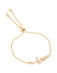 Gold Plated Cubic Zirconia Butterfly Bezel Toggle Bracelet - link has visual effect only
