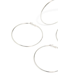 Silver Large Hoop Earrings 2-Pack - link has visual effect only