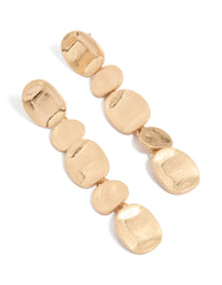 Showcasing statement drop earrings in gold with cascading circle design front view - link has visual effect only