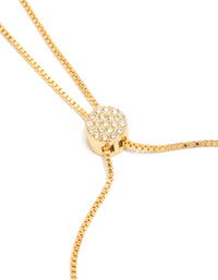 Gold Plated Cubic Zirconia Toggle Heart  Charm Bracelet - link has visual effect only