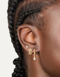 Gold Plated Cubic Zirconia Trio & Huggie Earrings 3-Pack - link has visual effect only
