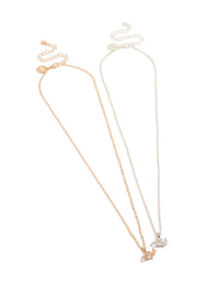 Explore mixed metal planet necklaces with celestial in gold and silver 2-pack front view - link has visual effect only