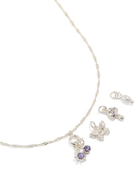 Silver Mushroom & Diamante Cherry Charm Necklace - link has visual effect only