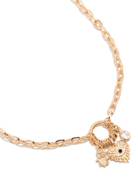 Gold Evil Eye & Heart Charms Necklace - link has visual effect only