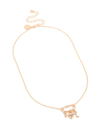 Gold Heart Lock & Key Charms Necklace - link has visual effect only