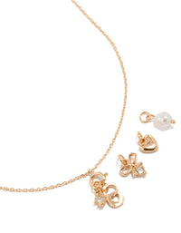 Gold Heart & Lock Charms Necklace - link has visual effect only