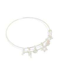 Silver Lightning & Cross Charm Bangle - link has visual effect only