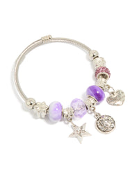 Silver Moon, Star & Heart Charm Bracelet - link has visual effect only