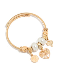 Gold Pearl & Tree Charm Bracelet - link has visual effect only
