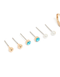 Gold Sea Life Stud & Hoop Earrings 6-Pack - link has visual effect only