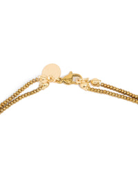 Gold Long Acrylic & Glass Stone Beaded Necklace - link has visual effect only