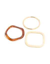 Featuring thin resin bangles in a 3-pack with gold accents front view - link has visual effect only