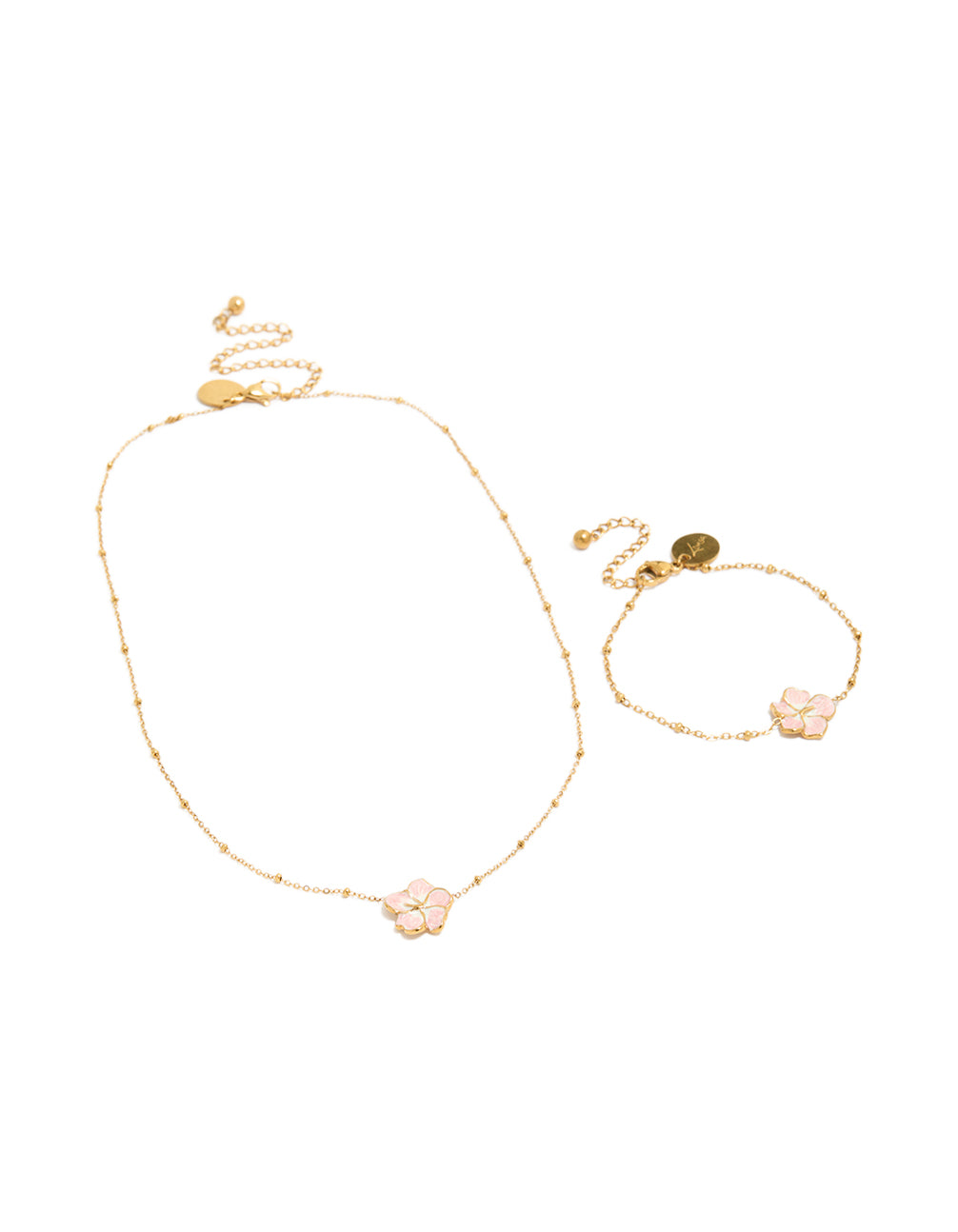 Tweens Gold Plated Stainless Steel Necklace & Bracelet Set