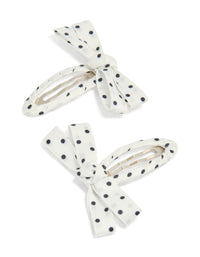Tweens Spotted Bow Snap Clips 2-Pack - link has visual effect only