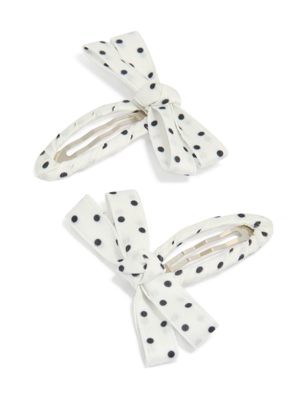 Tweens Spotted Bow Snap Clips 2-Pack