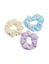 Tweens Pastel Scattered Flower Scrunchies 3-Pack - link has visual effect only